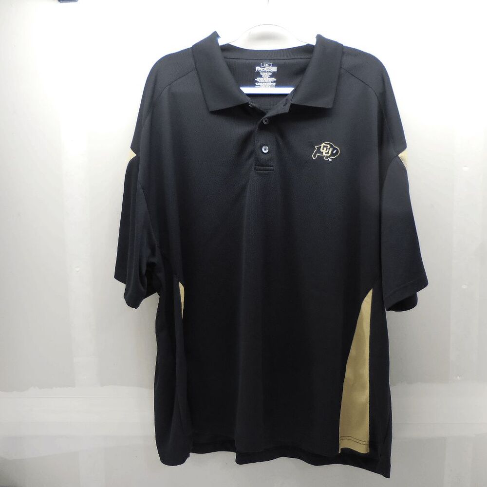 Knights Apparel Colorado University CU Buffaloes Mens Black and Yellow Polo 2XL‎